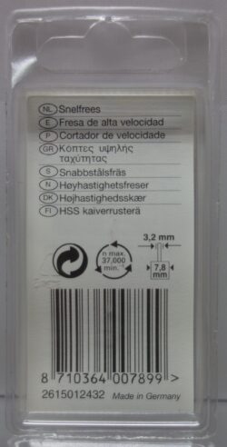 Dremel Hogesnelheidsfrees 124 achterkant