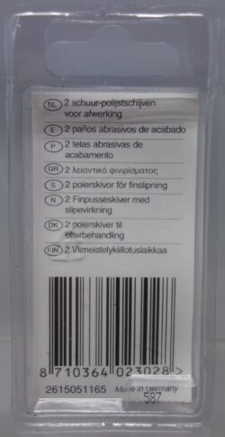 Dremel 2 Schuur-Polijstschijven voor afwerken 511 achterkant