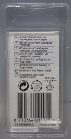Dremel Hardmetalen Frees voor verwijderen van voegen 569 achterkant
